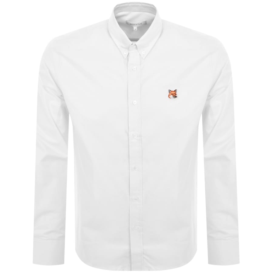 Image number 1 for Maison Kitsune Fox Head Poplin Shirt White