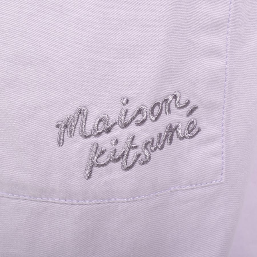 Image number 3 for Maison Kitsune Relaxed Short Sleeve Shirt Lilac