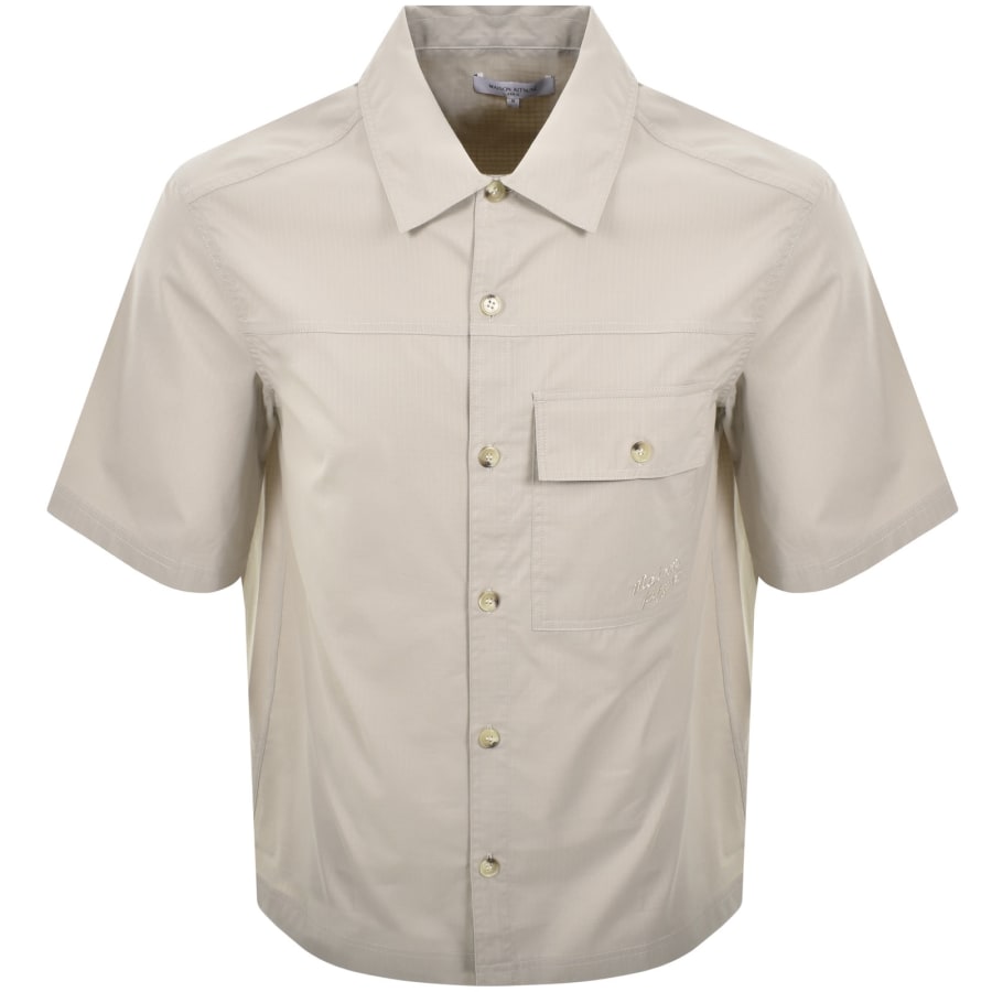 Image number 1 for Maison Kitsune Logo Overshirt Beige