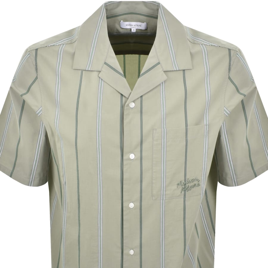 Image number 2 for Maison Kitsune Resort Shirt Green