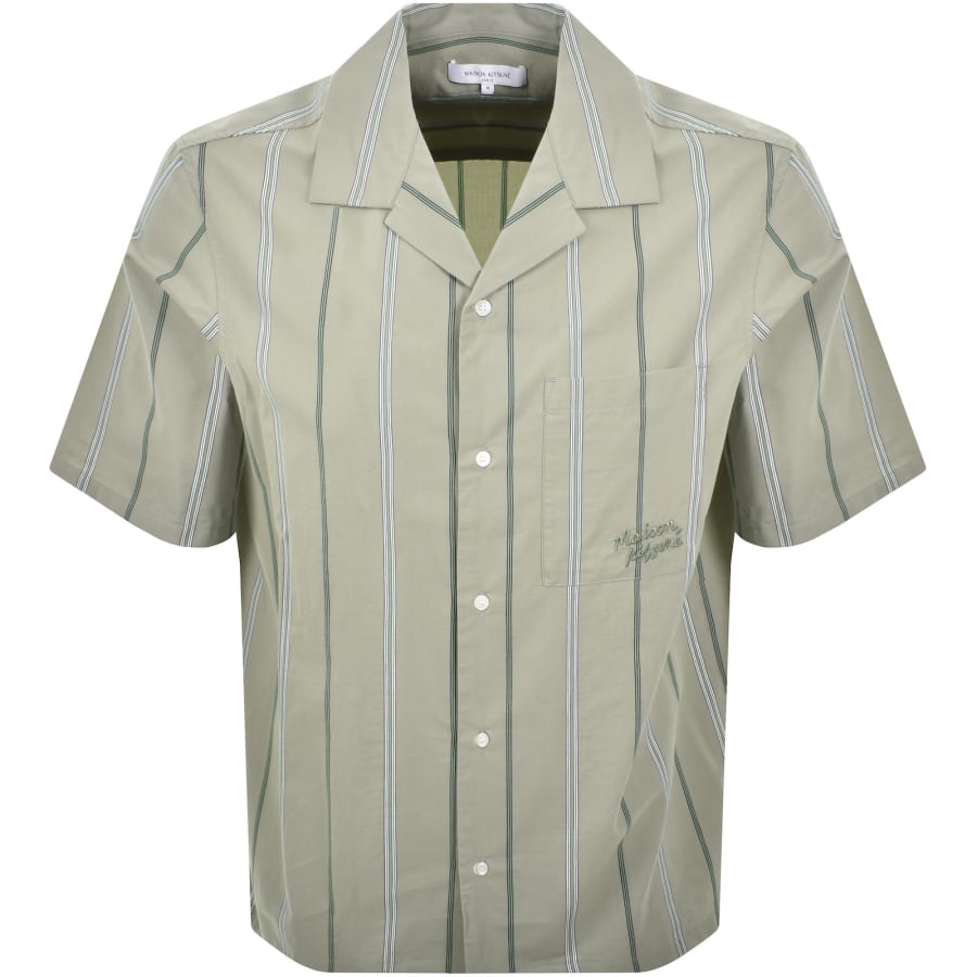 Image number 1 for Maison Kitsune Resort Shirt Green