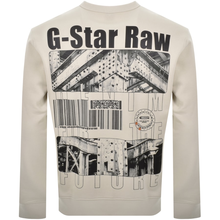 Image number 5 for G Star Substance Sweatshirt Beige