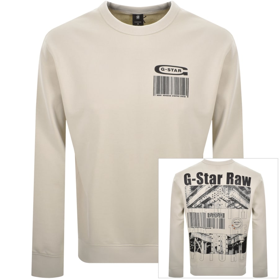 Image number 1 for G Star Substance Sweatshirt Beige