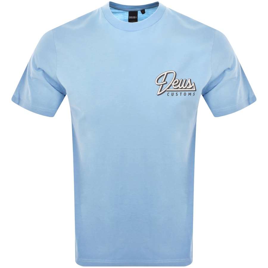 Image number 2 for Deus Ex Machina Conduit Box Fit T Shirt Blue