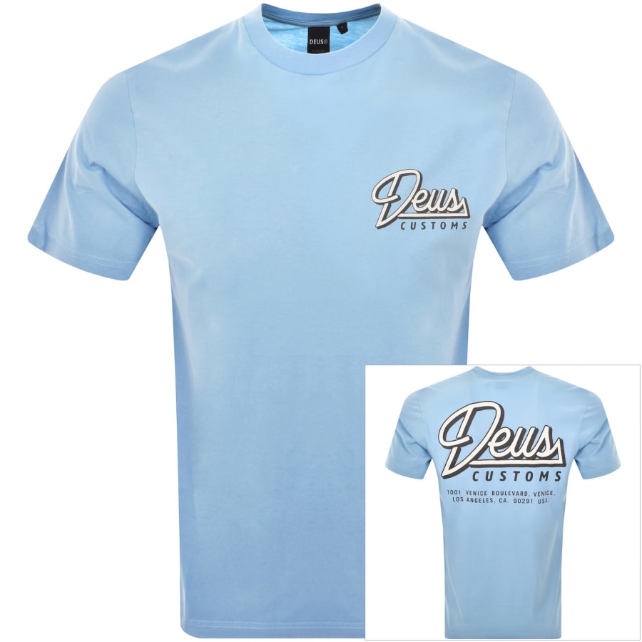 Image number 1 for Deus Ex Machina Conduit Box Fit T Shirt Blue