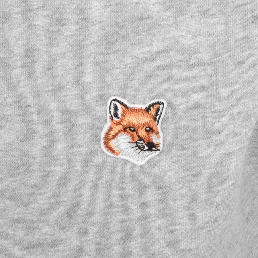 Image number 3 for Maison Kitsune Fox Head Hoodie Grey