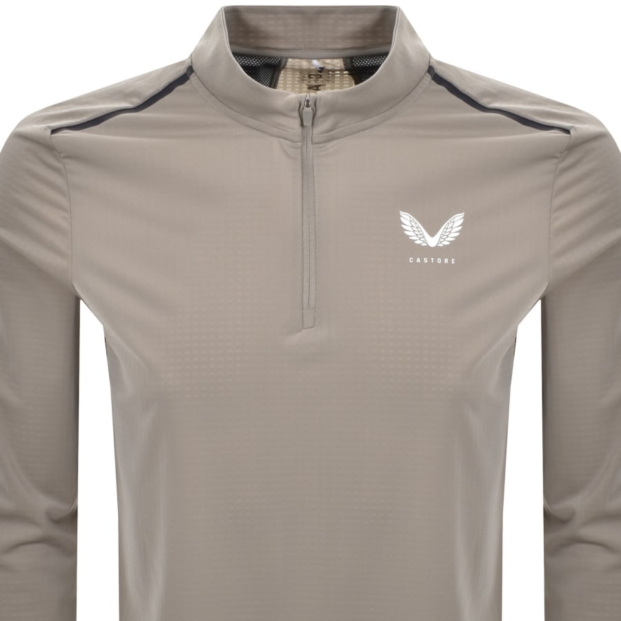 Image number 2 for Castore Lightweight Quarter Zip T Shirt Grey