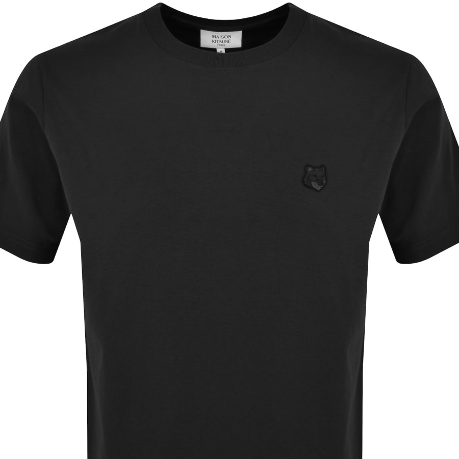 Image number 2 for Maison Kitsune Fox Head Patch T Shirt Black
