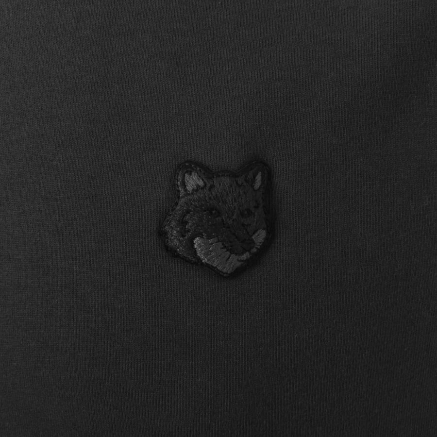 Image number 3 for Maison Kitsune Fox Head Patch T Shirt Black