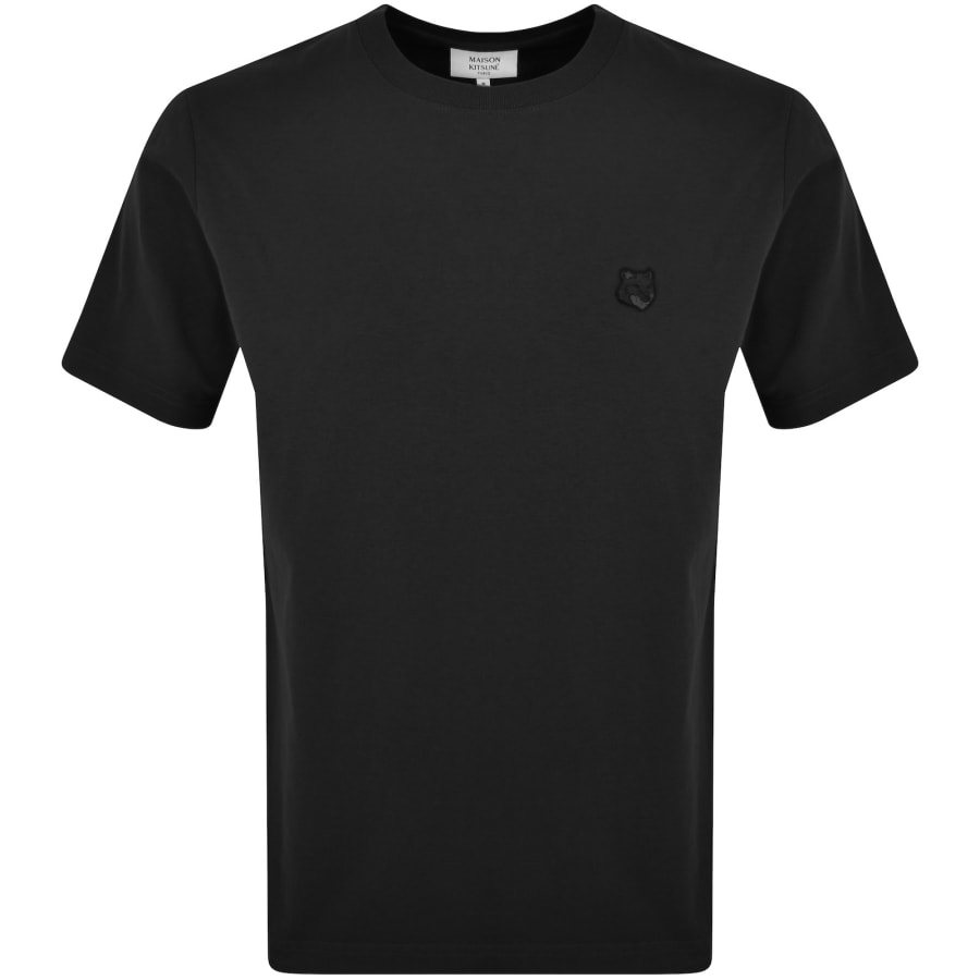 Image number 1 for Maison Kitsune Fox Head Patch T Shirt Black