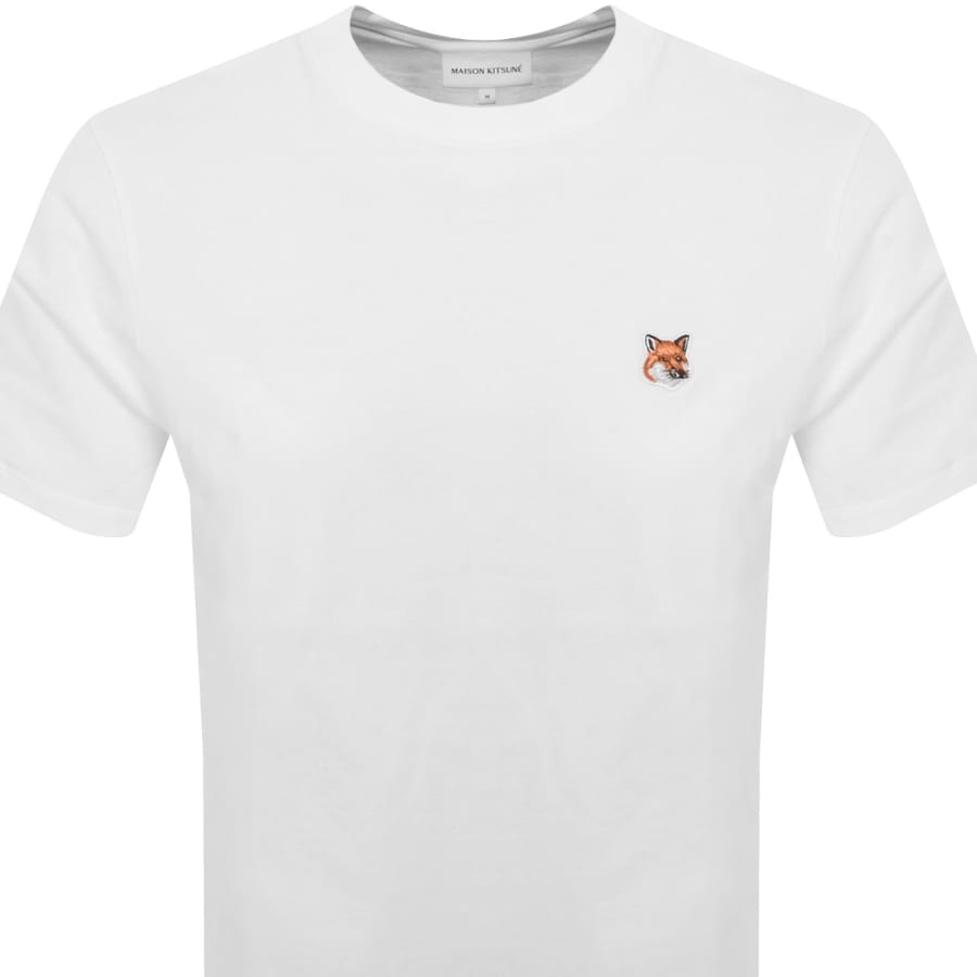 Image number 2 for Maison Kitsune Fox Head Patch T Shirt White