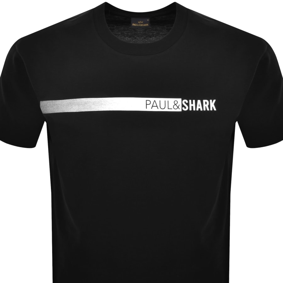 Image number 2 for Paul And Shark Printed Logo T Shirt Black