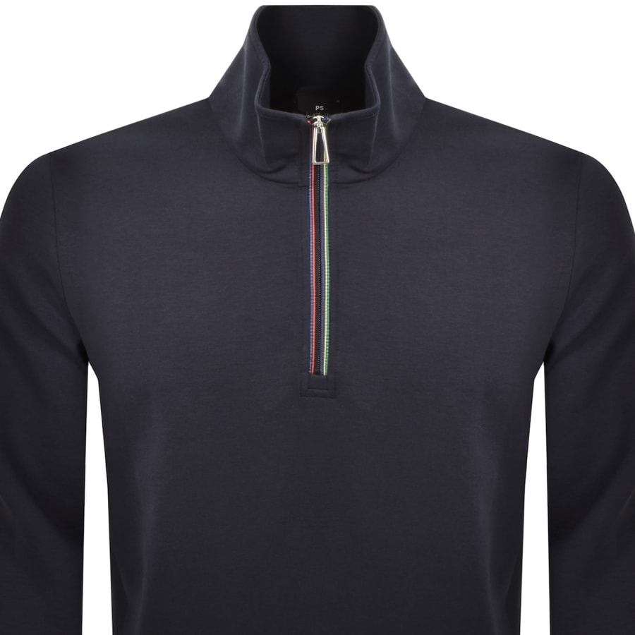 Image number 2 for Paul Smith Half Zip Sweatshirt Navy
