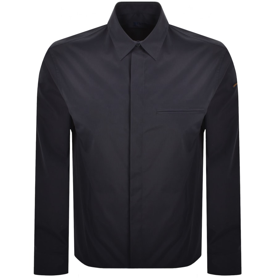 Image number 2 for Paul And Shark Moon Badge Overshirt Navy