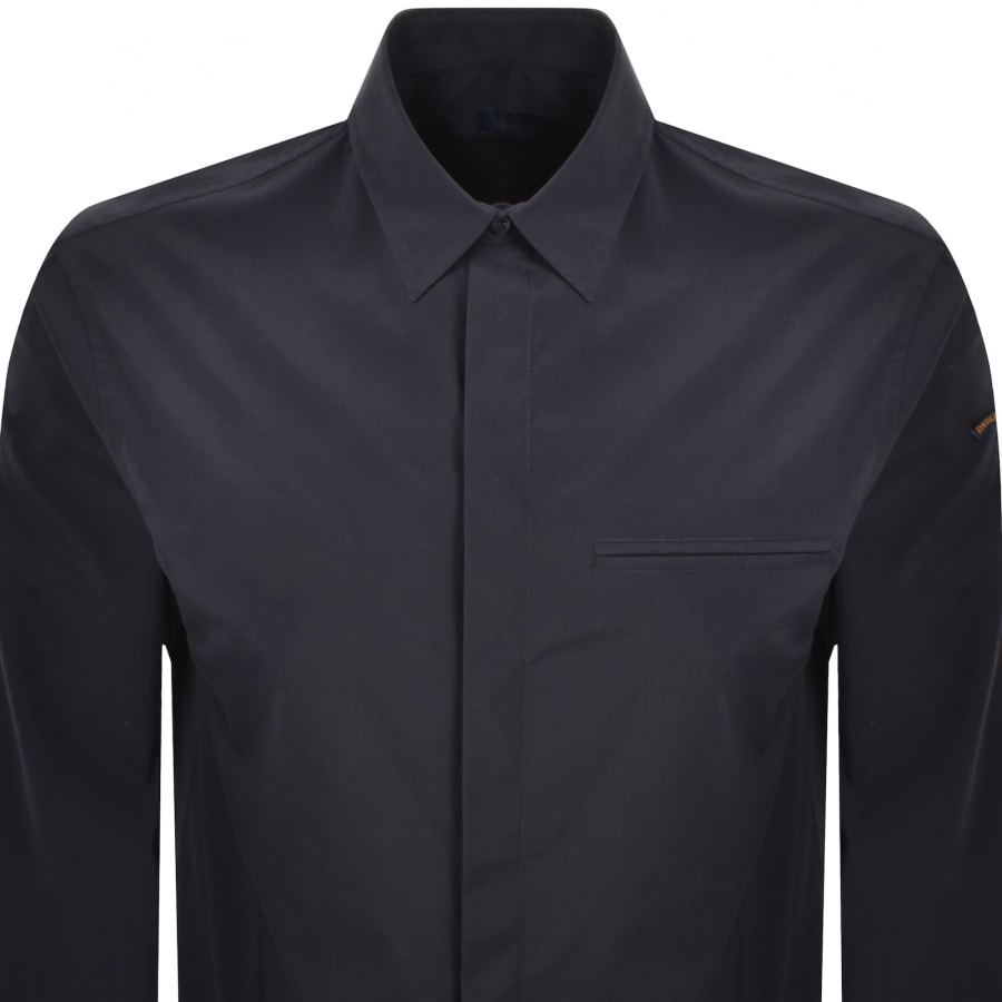 Image number 3 for Paul And Shark Moon Badge Overshirt Navy