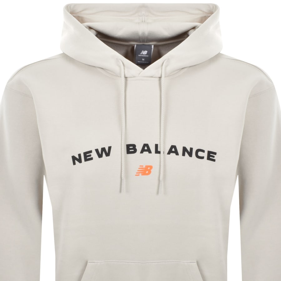 Image number 2 for New Balance Graphic Logo Hoodie Beige