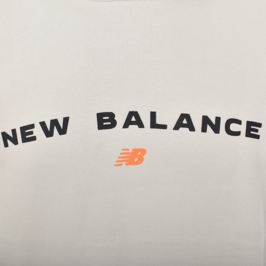 Image number 3 for New Balance Graphic Logo Hoodie Beige