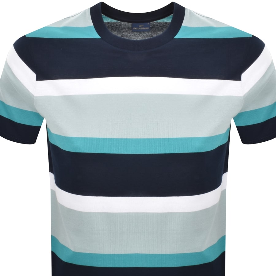 Image number 2 for Paul And Shark Short Sleeve Stripe T Shirt Navy