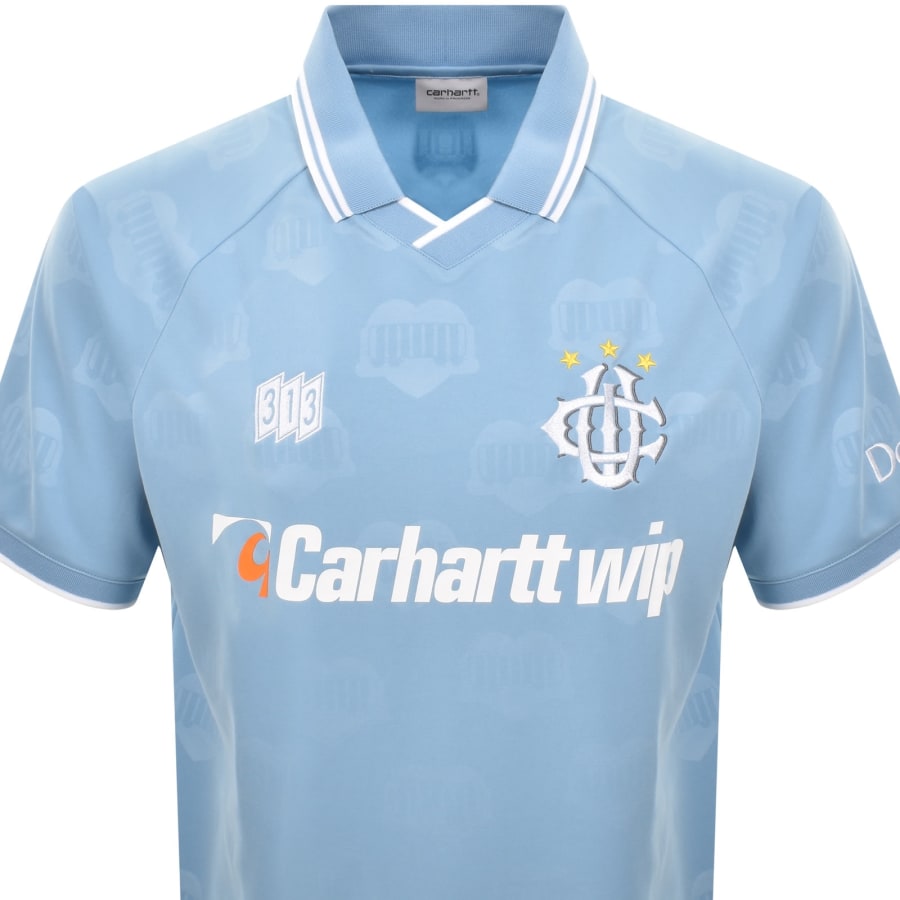 Image number 2 for Carhartt WIP Hartts Football T Shirt Blue