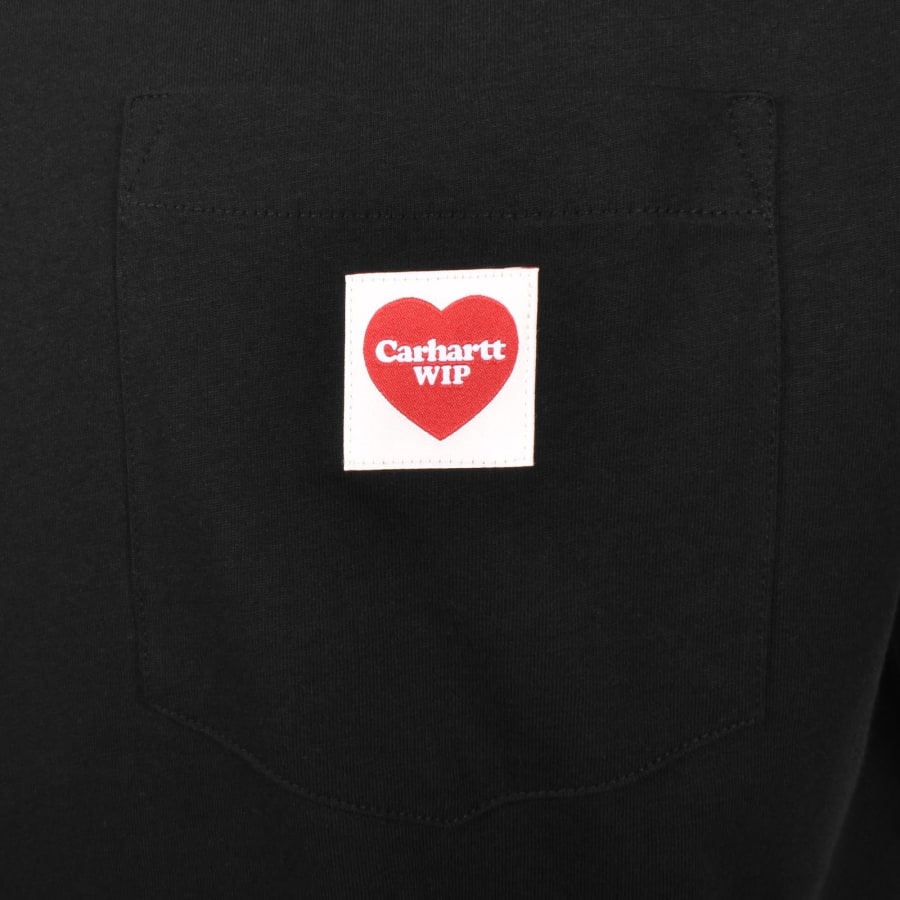 Image number 3 for Carhartt WIP Pocket Heart T Shirt Black