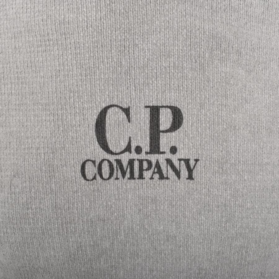 Image number 3 for CP Company Chenille Knit Hoodie Grey