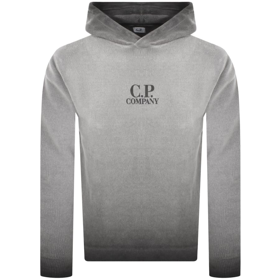 Image number 1 for CP Company Chenille Knit Hoodie Grey