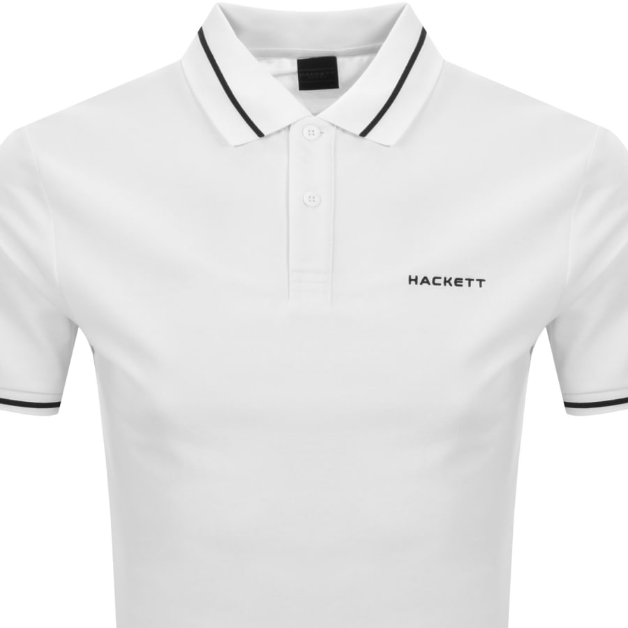 Image number 2 for Hackett Sport Tipped Polo T Shirt White