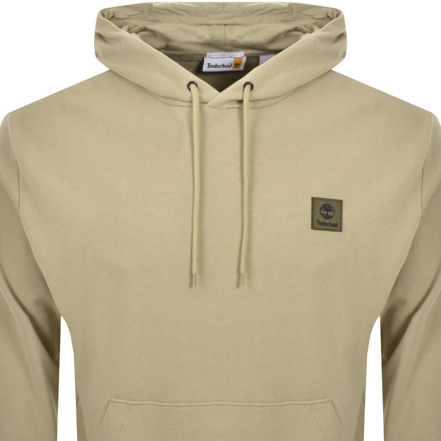 Image number 2 for Timberland Woven Badge Hoodie Khaki