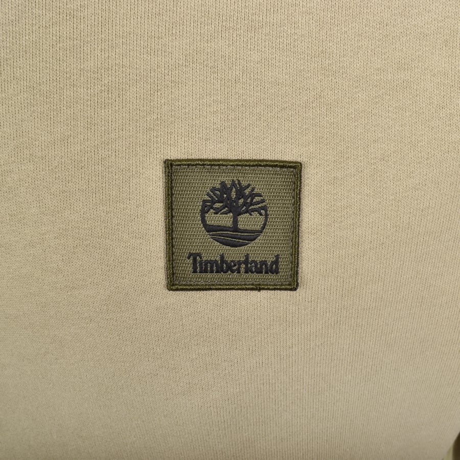 Image number 3 for Timberland Woven Badge Hoodie Khaki