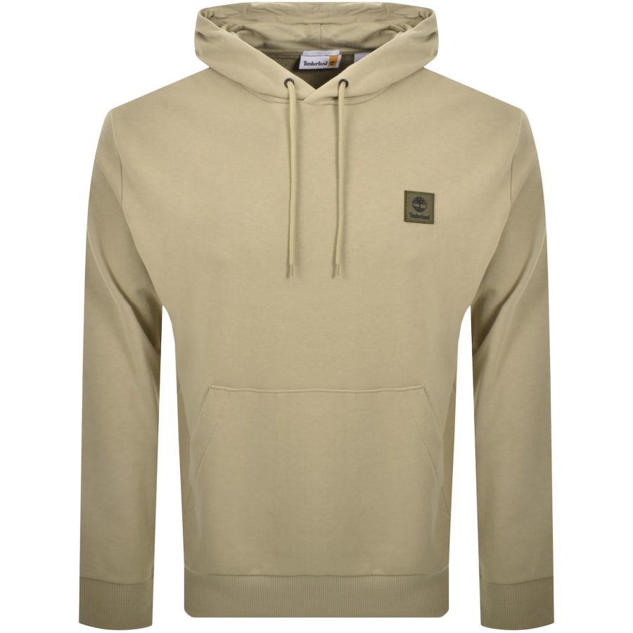 Image number 1 for Timberland Woven Badge Hoodie Khaki