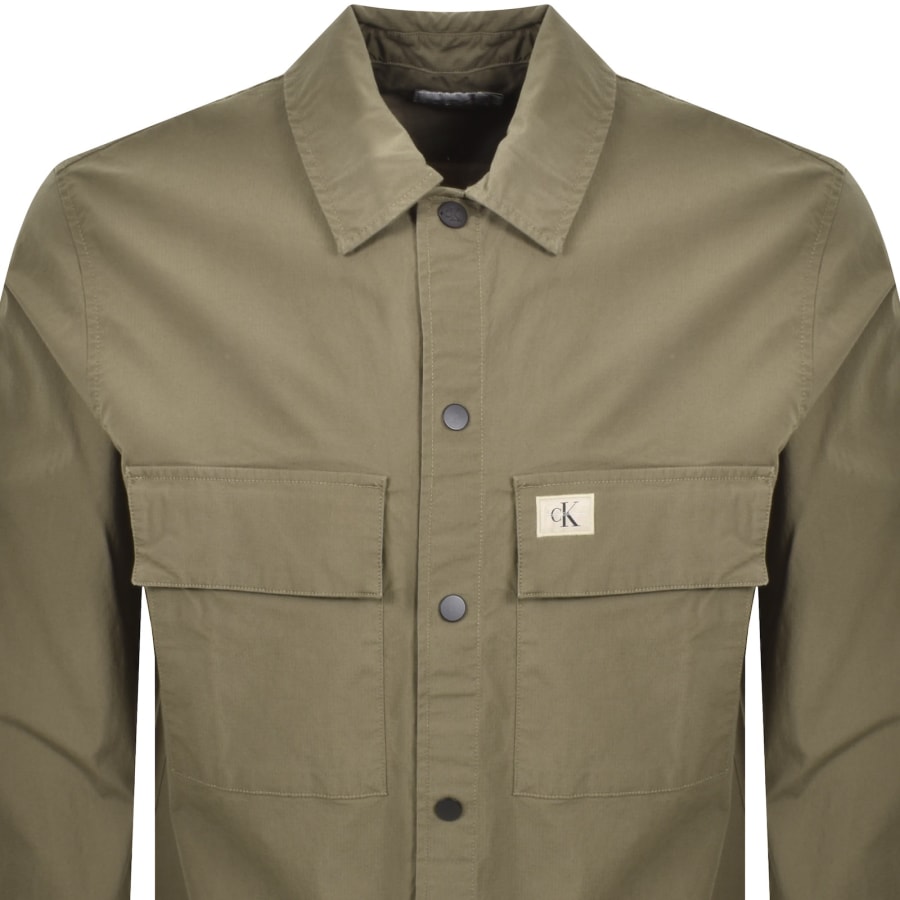 Image number 2 for Calvin Klein Jeans Cargo Overshirt Jacket Khaki