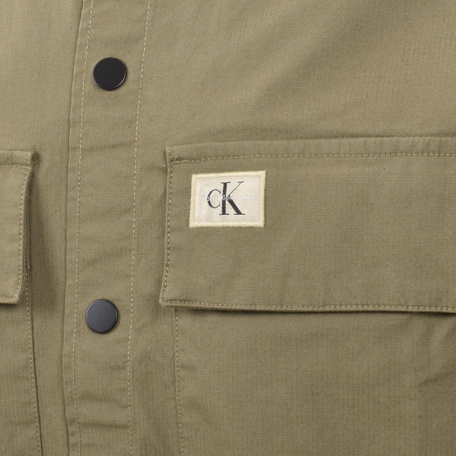 Image number 3 for Calvin Klein Jeans Cargo Overshirt Jacket Khaki