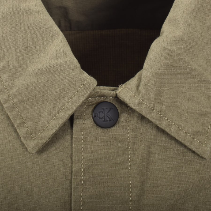 Image number 4 for Calvin Klein Jeans Cargo Overshirt Jacket Khaki