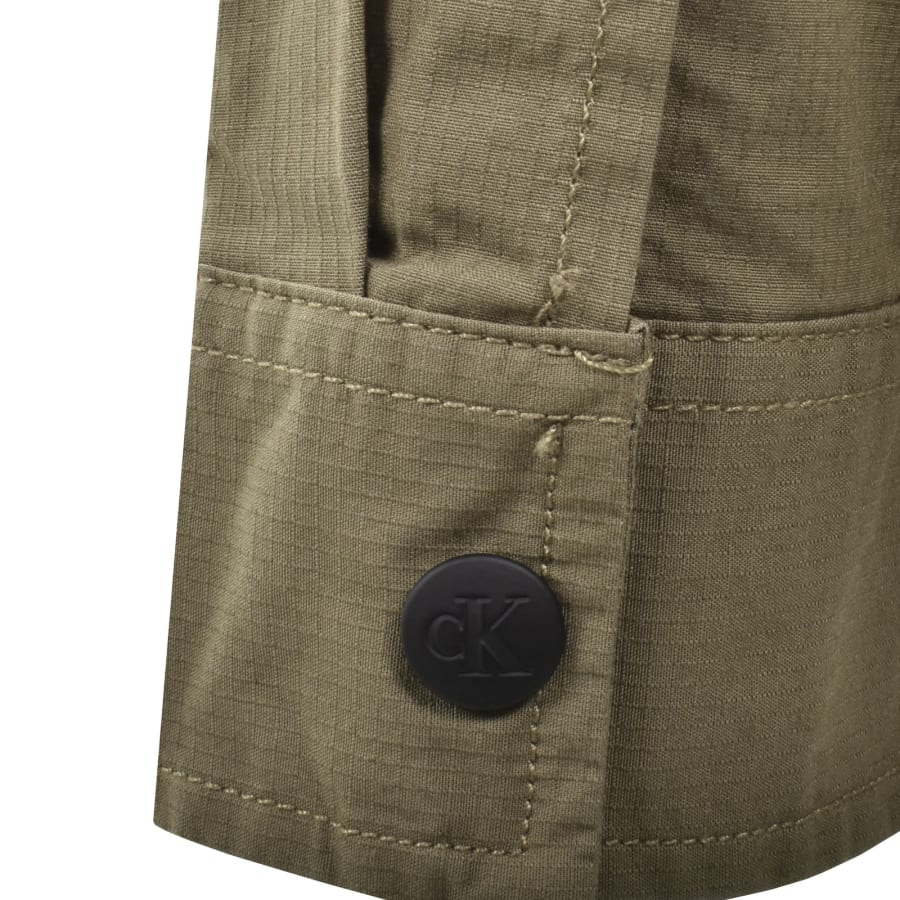 Image number 5 for Calvin Klein Jeans Cargo Overshirt Jacket Khaki