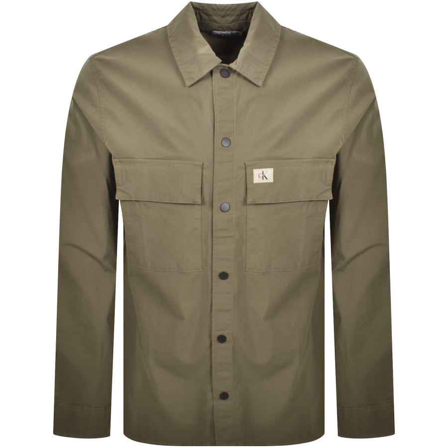 Image number 1 for Calvin Klein Jeans Cargo Overshirt Jacket Khaki
