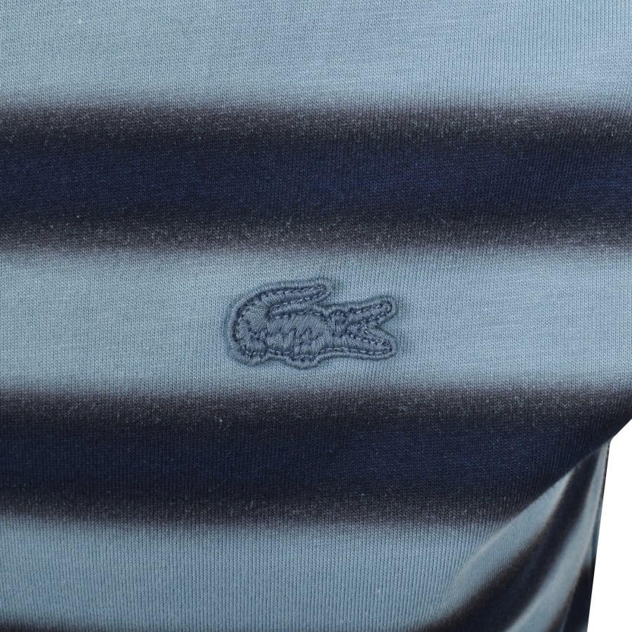 Image number 3 for Lacoste Striped Crew Neck T Shirt Blue