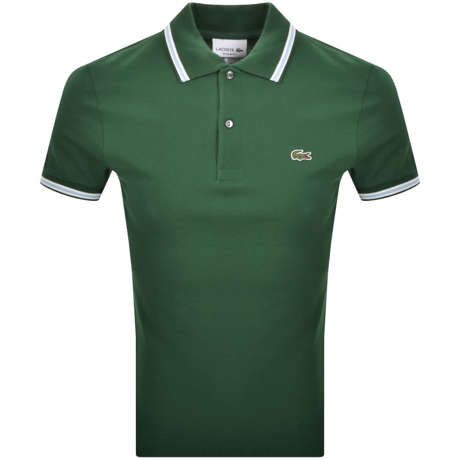Image number 1 for Lacoste Tipped Polo T Shirt Green