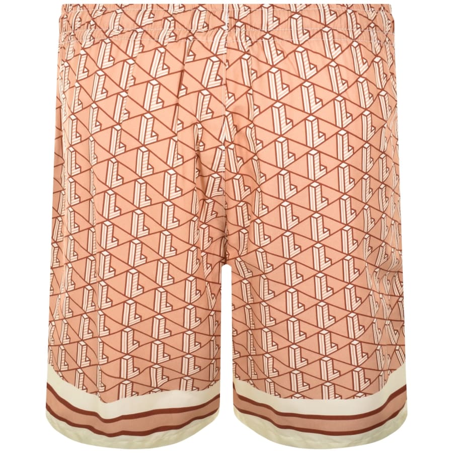 Image number 2 for Lacoste Monogram Print Shorts Beige