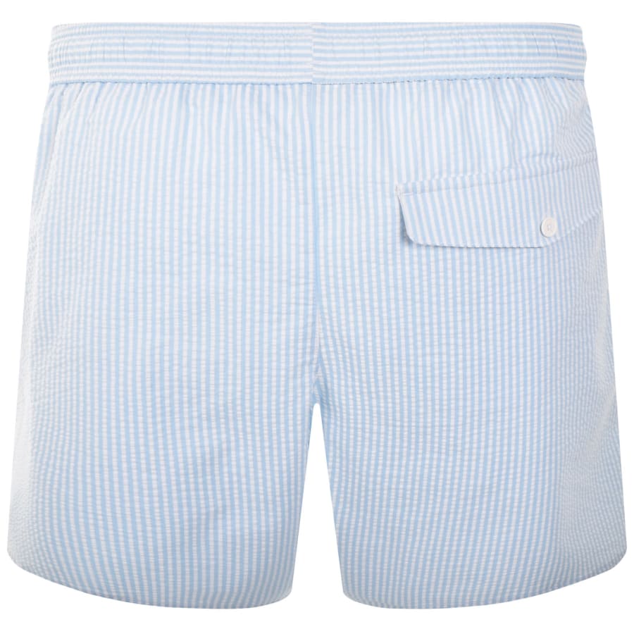 Image number 2 for Lacoste Striped Swim Shorts Blue And White