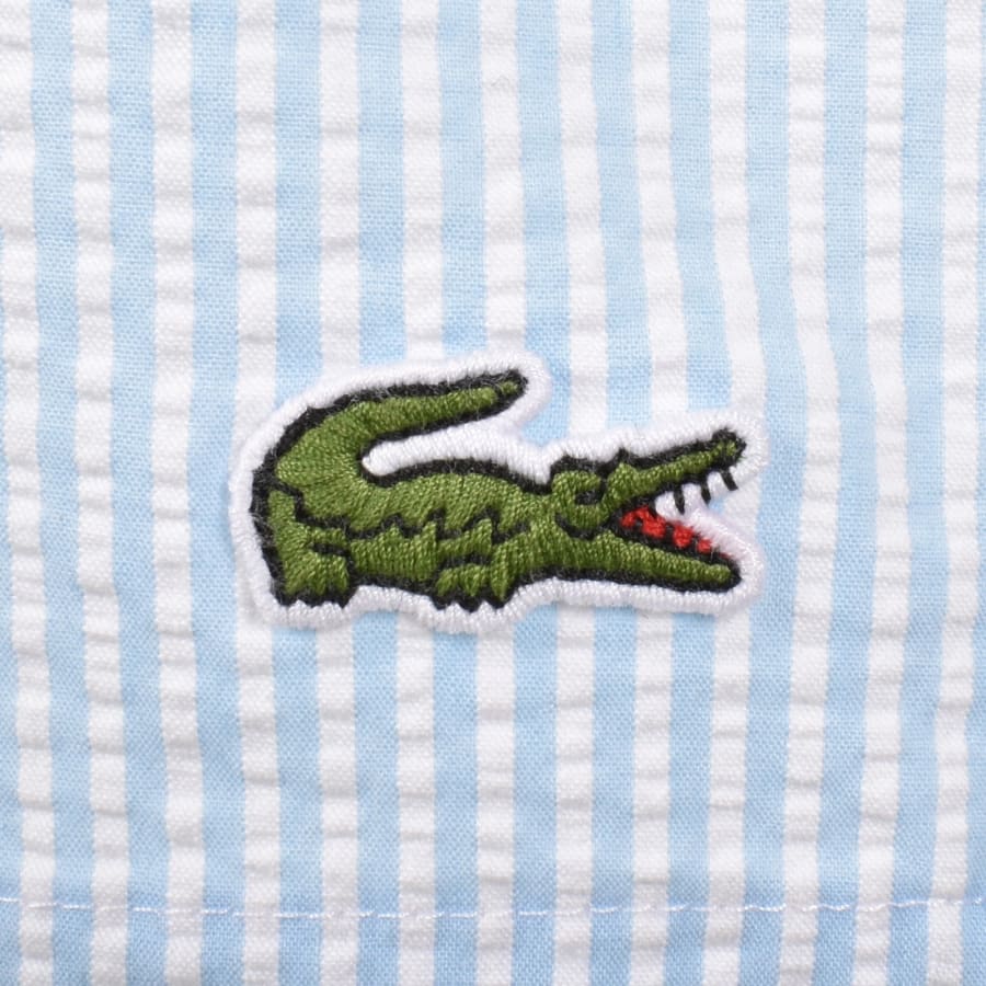 Image number 3 for Lacoste Striped Swim Shorts Blue And White