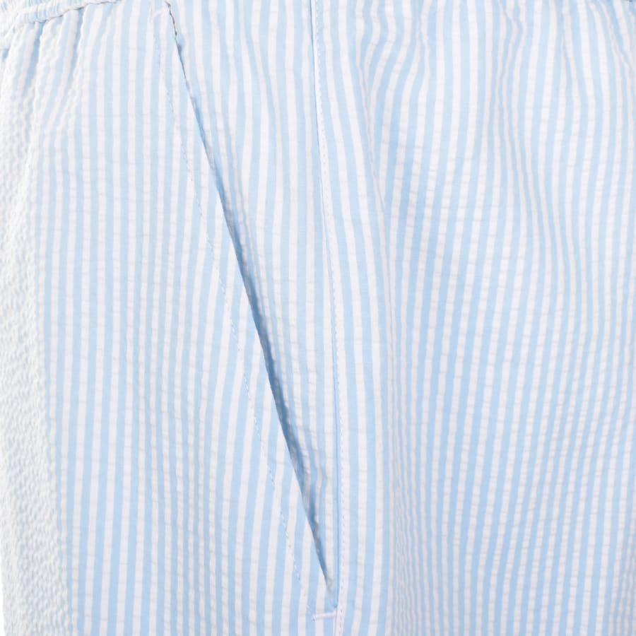 Image number 4 for Lacoste Striped Swim Shorts Blue And White