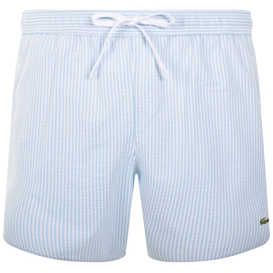 Image number 1 for Lacoste Striped Swim Shorts Blue And White