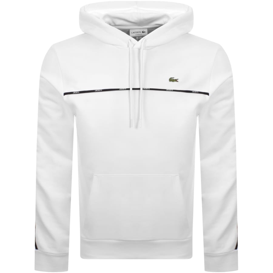 Image number 2 for Lacoste Logo Hoodie White