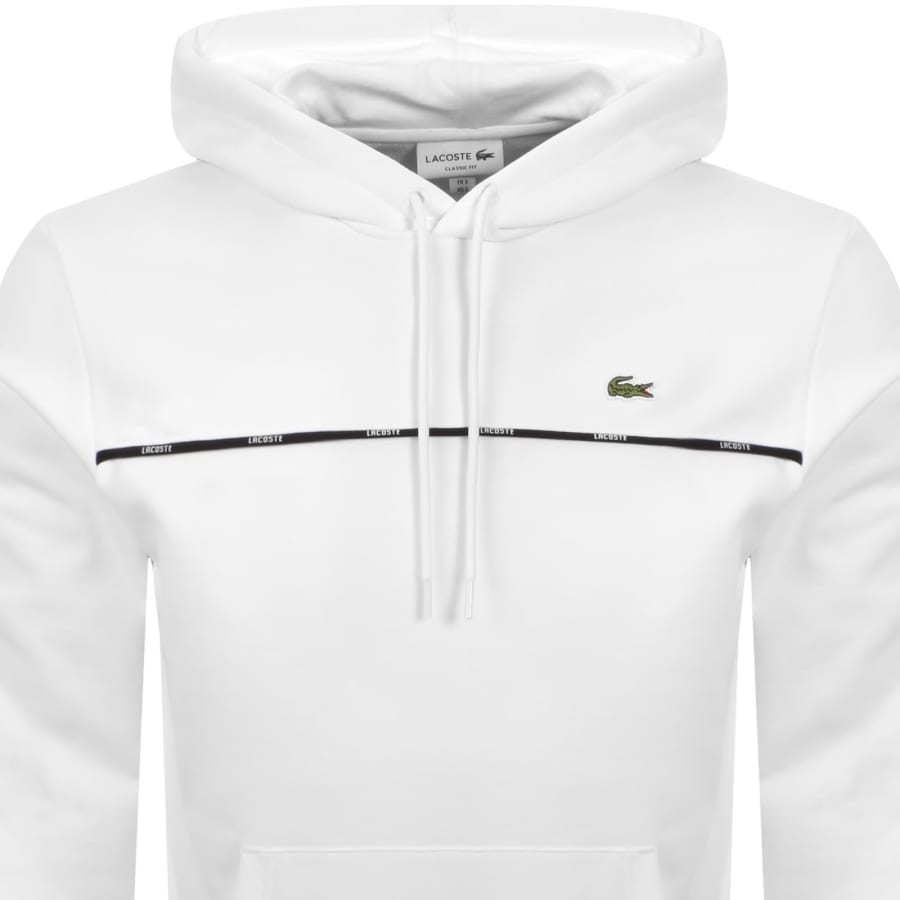Image number 3 for Lacoste Logo Hoodie White