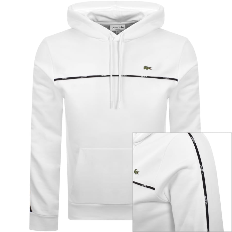 Image number 1 for Lacoste Logo Hoodie White