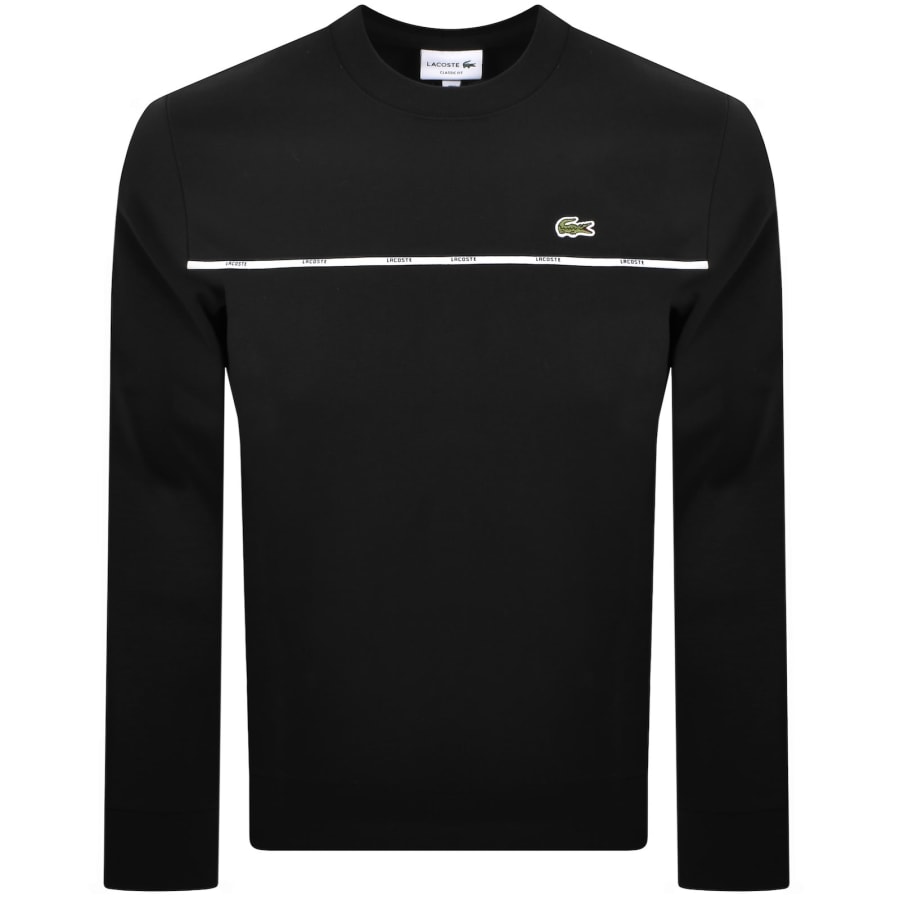 Image number 2 for Lacoste Logo Trim Sweatshirt Black