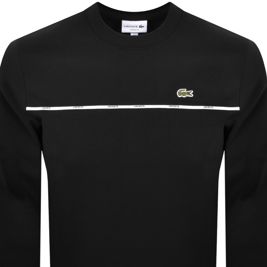 Image number 3 for Lacoste Logo Trim Sweatshirt Black