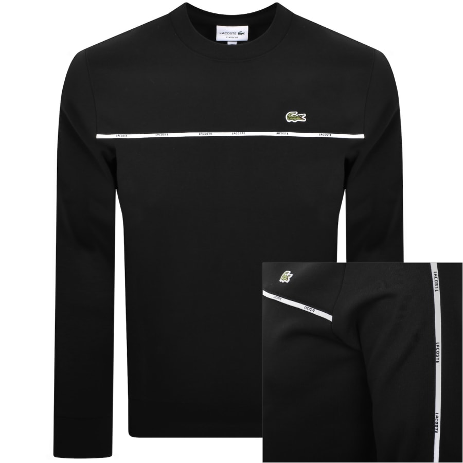 Image number 1 for Lacoste Logo Trim Sweatshirt Black