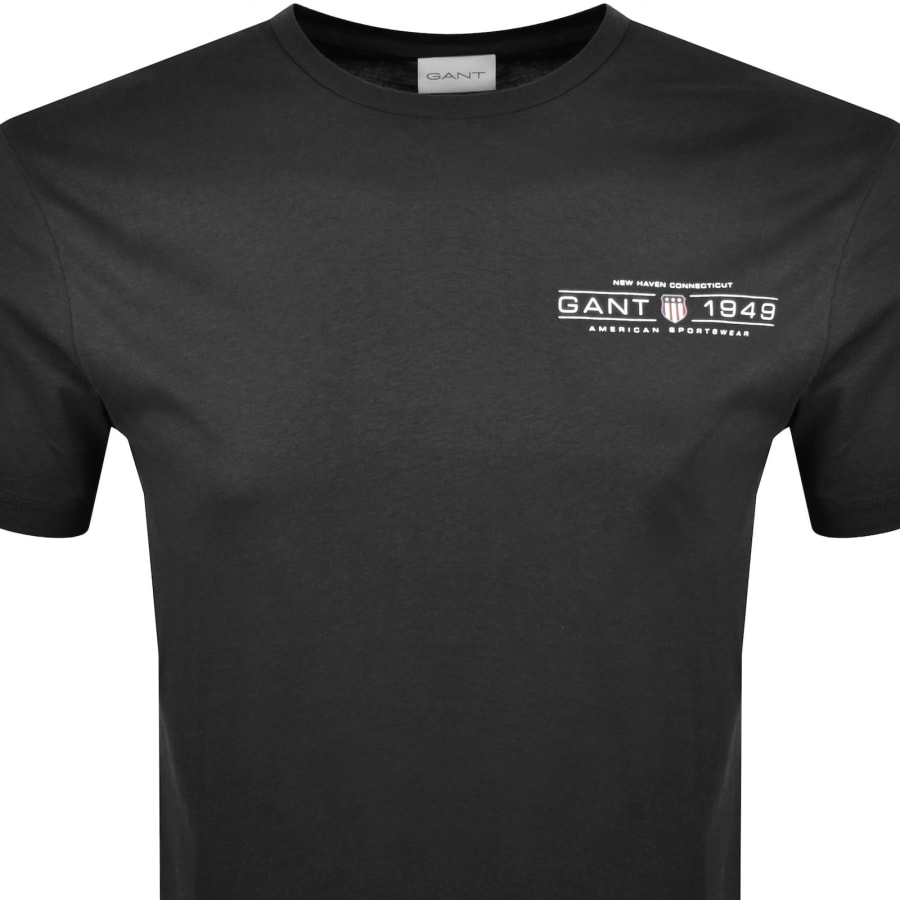 Image number 2 for Gant Printed Graphic T Shirt Black