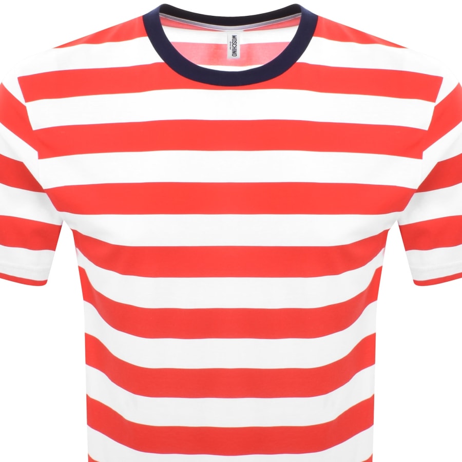 Image number 2 for Moschino Stripe T Shirt Red